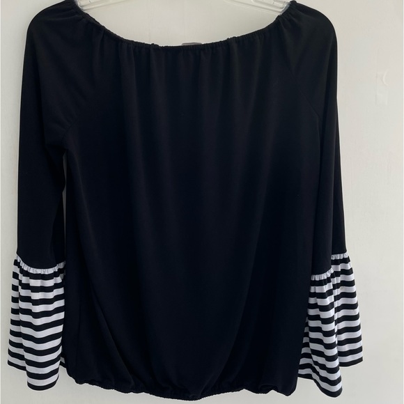 Michael Kors Tops | Michael
Kors Striped Bell Sleeve Black... - Picture 5 of 5